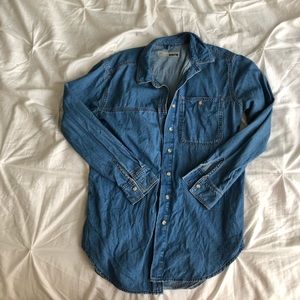 Topshop Moto Chambray Top